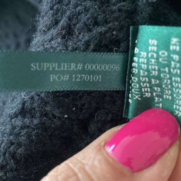 Lauren Ralph Lauren Black Lambswool Cardigan Shawl Collar - Picture 6 of 6